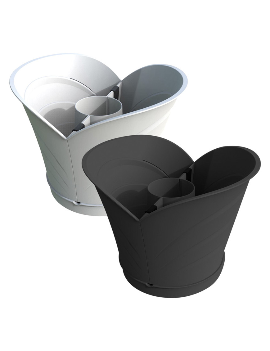 VASO -TULIPANO- IN SET cm 34,5 x 19 x h 30 Lt. 5 - bianco