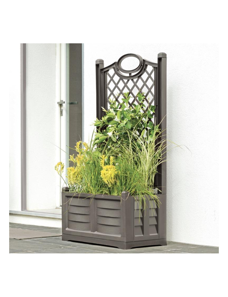 FIORIERA PVC RETTANGOLARE -SEPARE-- colore ferro battuto
